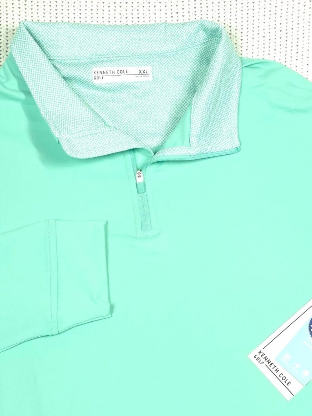 Kenneth Cole Golf Performance 1/4 Zip Pullover Stretch Wicking Dreamy Green XXL